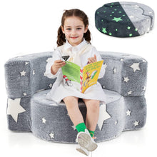 Load image into Gallery viewer, 2 in 1 Kids Sofa Chair, Glow in the Dark Children Couch with Washable Flannel Cover
