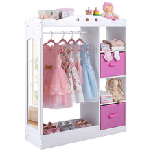Load image into Gallery viewer, Closet Armoire Dresser Organizer with Full-Length Mirror
