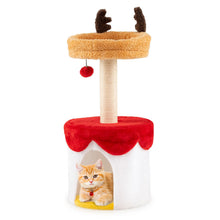 Load image into Gallery viewer, Christmas Cat Tree with Bed 80 CM Modern Kitten Tower with Sisal Scratching Post
