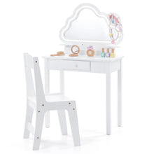 Load image into Gallery viewer, Kids Vanity Table and Chair Set, Children Dressing Table
