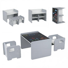 Load image into Gallery viewer, 3 PCS Space-saving Toddler Table and 2 Chairs Set
