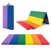 Load image into Gallery viewer, Gymnastics Mat Tri-Fold Thick Tumbling Mat with Hook and Loop Fasteners
