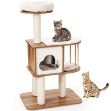 Load image into Gallery viewer, 4-Tier Wooden Cat Tree for Climbing Sleeping
