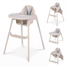 Load image into Gallery viewer, 4-in-1 Convertible Baby High Chair with 2 Heights Removable Double Tray
