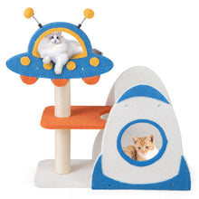 Load image into Gallery viewer, Cat Tree, Small Cat Tower with Sisal Scratching Posts, UFO-Shaped Top Perch
