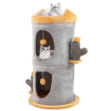 Load image into Gallery viewer, Cute Small Cat Tree Tower with Cozy Condos and Plush Danging Balls
