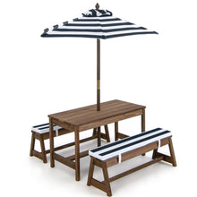 Load image into Gallery viewer, Kids Picnic Table with Cushions and Umbrella
