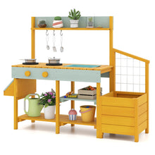 Load image into Gallery viewer, Pretend Mud Kitchen Play Kitchen with Removable Sink and Planter Boxes
