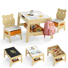 Load image into Gallery viewer, Kids Table and Chairs, Multifunctional Activity Desk with Chalkboard &amp; Whiteboard
