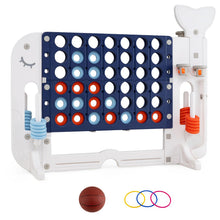 Load image into Gallery viewer, Height Adjustable Drop-4 Game with Ring-toss, Basketball, Golf Club, Balls
