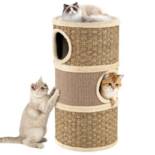 Load image into Gallery viewer, Cat House for Indoor Cats, 3/4-Story Cat Hideaway Cave Bed
