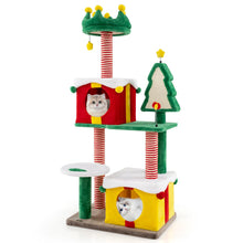 Load image into Gallery viewer, Cute Christmas Cat Tree Large Cat Tower with Sisal Scratching Posts and Carpe
