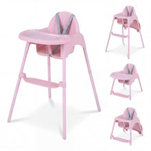 Load image into Gallery viewer, 4-in-1 Convertible Baby High Chair with 2 Heights Removable Double Tray
