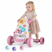 Load image into Gallery viewer, 2 in 1 Montessori Baby Walker - Blue Owl &amp; Pink Monster
