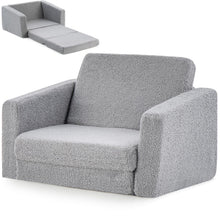 Load image into Gallery viewer, 2 in 1 Kids Sofa Chair, Upholstered Children Fold out Couch with Washable Sofa Cover
