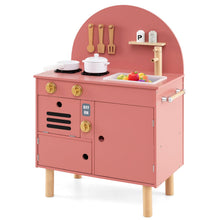 Load image into Gallery viewer, Play Kitchen for Kids Wooden Kitchen Playset with Stoves Faucet
