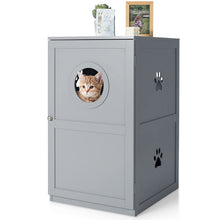 Load image into Gallery viewer, 2-Tier Hidden Wooden Cat Litter Box Enclosure
