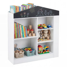 Load image into Gallery viewer, Kids Dollhouse Bookshelf with Chalkboard for Kids Room, Nursery, Playroom
