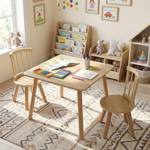 Load image into Gallery viewer, Kids Table and Chair Set, Wooden Toddler Play Table with Solid Wood Legs
