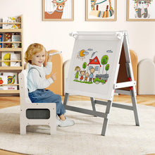 Load image into Gallery viewer, Height-adjustable Painting Easel with Chalkboard and Paper Holder
