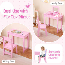 Load image into Gallery viewer, 2 in 1 Children Makeup Desk with Flip Top Mirror
