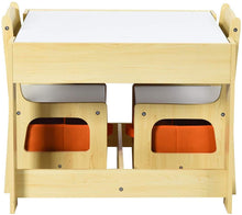 Load image into Gallery viewer, Kids Table Chair Set with Double Side Tabletop Table and Storage Box
