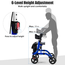 Load image into Gallery viewer, Rollator Walkers 4 Wheels Folding Medical Walking Aid with Seats
