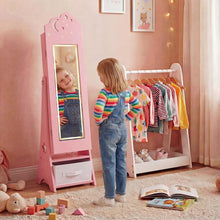 Load image into Gallery viewer, Kids Jewelry Cabinet with Sensor Lights and Full-Length Mirror
