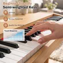 Load image into Gallery viewer, Electric Piano with 3 Pedal Unit, 80 Demos, 800 Tones, 600 Rhythms, USB MIDI Connectivity, Music Stand for Beginners
