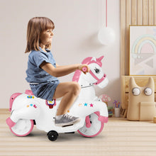Load image into Gallery viewer, Kids Electric Motorbike, 12V Ride on Unicorn with Training Wheels
