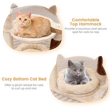 Load image into Gallery viewer, Cat Tree, 2-Tier Cat Tower with Cat Bed, Hammock, Scratching Post, Self-massage Brush
