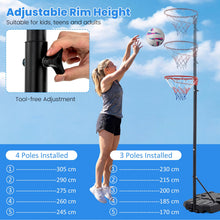 Load image into Gallery viewer, Portable Netball Post, 170-305 cm Height Adjustable Netball Post and Hoop
