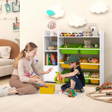 Load image into Gallery viewer, Toy Storage Organizer, 4 Tiers Kids Bookshelf and Toy Storage Unit with 8 Bins
