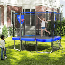 Load image into Gallery viewer, Outdoor Trampoline, 10FT x 8FT Rectangle Trampoline with Basketball Hoop

