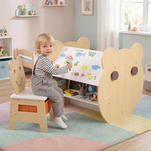 Load image into Gallery viewer, Toddler Table and Chair Set, 3 in 1 Activity Table with Reversible Whiteboard &amp; Chalkboard
