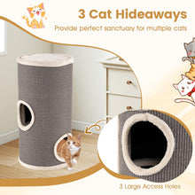 Load image into Gallery viewer, Cat House for Indoor Cats, 3/4-Story Cat Hideaway Cave Bed with Sisal Scratching Pad
