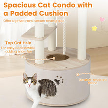 Load image into Gallery viewer, 141cm Tall Wooden Cat Tree for Indoor Cats Solid Plywood Multi-Level Kitten Tower
