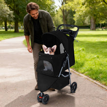 Load image into Gallery viewer, Pet Stroller with Adjustable Canopy and 3 Shock-absorbing Wheels
