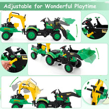 Load image into Gallery viewer, Kids Ride On Excavator, 3 in 1 Children Pedal Tractor with Detachable Trailer
