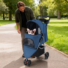 Load image into Gallery viewer, Pet Stroller with Adjustable Canopy and 3 Shock-absorbing Wheels
