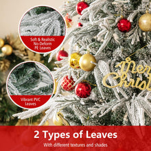 Load image into Gallery viewer, 6 FT Artificial Christmas Tree Flocked Xmas Tree with 250 Warm White LED Lights and Folding Metal Stand
