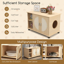 Load image into Gallery viewer, Cat Litter Box Enclosure, Wooden Hidden Kitty Washroom Storage Bench
