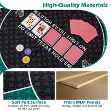 Load image into Gallery viewer, 1.2M/48 Inches Foldable Poker Table Top, 8-Player Round Texas Hold¡¯em Poker Table Mat Layout
