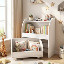 Load image into Gallery viewer, 2 Open Shelves &amp; Anti-toppling Kit, Wooden Children Storage Cabinet
