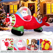 Load image into Gallery viewer, 7.2 Feet Animated Inflatable Santa on Plane
