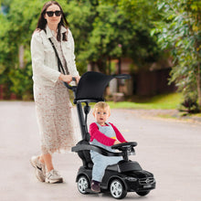 Load image into Gallery viewer, 3-in-1 Ride on Push Car with Adjustable Canopy and Steering Push Bar
