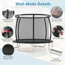 Load image into Gallery viewer, 10ft Trampoline, Outdoor Rebounder Trampoline with Safety Enclosure Net and Ladder
