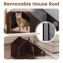 Load image into Gallery viewer, Modern Cat House with Feeder and Detachable Roof with 2 Bowels
