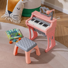 Load image into Gallery viewer, Mini Electric Toddler Keyboard with Microphone (High Stand with Stool)
