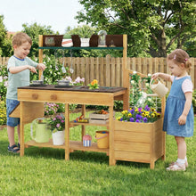 Load image into Gallery viewer, Pretend Mud Kitchen Play Kitchen with Removable Sink and Planter Boxes
